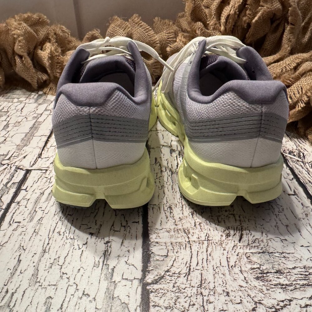 Womens On Cloud Trainers Gray Bright Green - Picture 3 of 5
